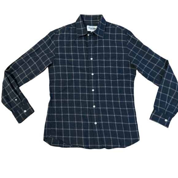 Corridor Blue Flannel Shirt Size Medium - Picture 1 of 4